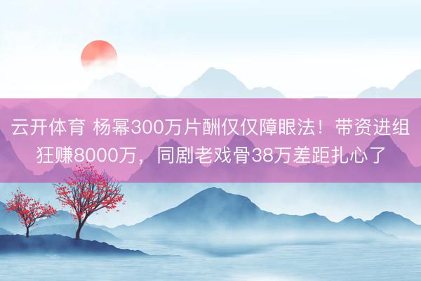 云开体育 杨幂300万片酬仅仅障眼法！带资进组狂赚8000万，同剧老戏骨38万差距扎心了