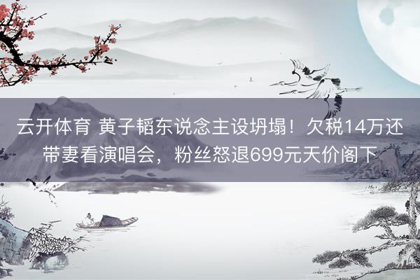 云开体育 黄子韬东说念主设坍塌！欠税14万还带妻看演唱会，粉丝怒退699元天价阁下