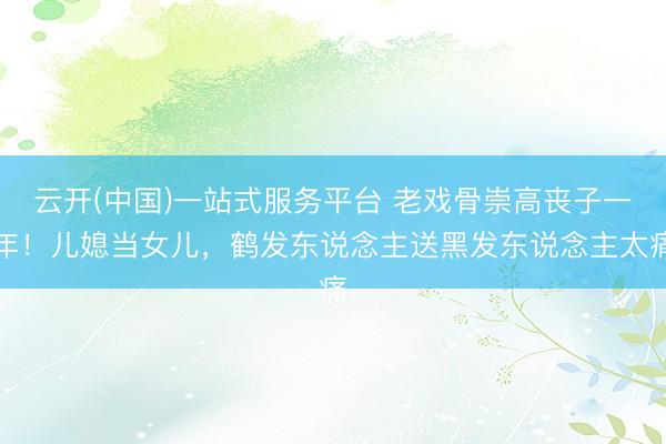 云开(中国)一站式服务平台 老戏骨崇高丧子一年！儿媳当女儿，鹤发东说念主送黑发东说念主太痛