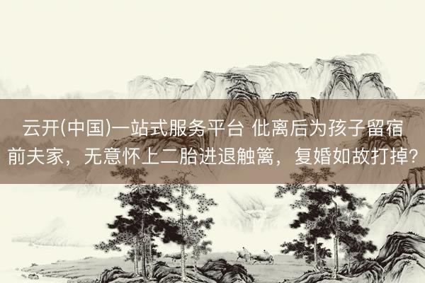 云开(中国)一站式服务平台 仳离后为孩子留宿前夫家，无意怀上二胎进退触篱，复婚如故打掉？