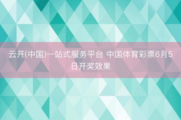 云开(中国)一站式服务平台 中国体育彩票6月5日开奖效果